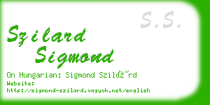 szilard sigmond business card